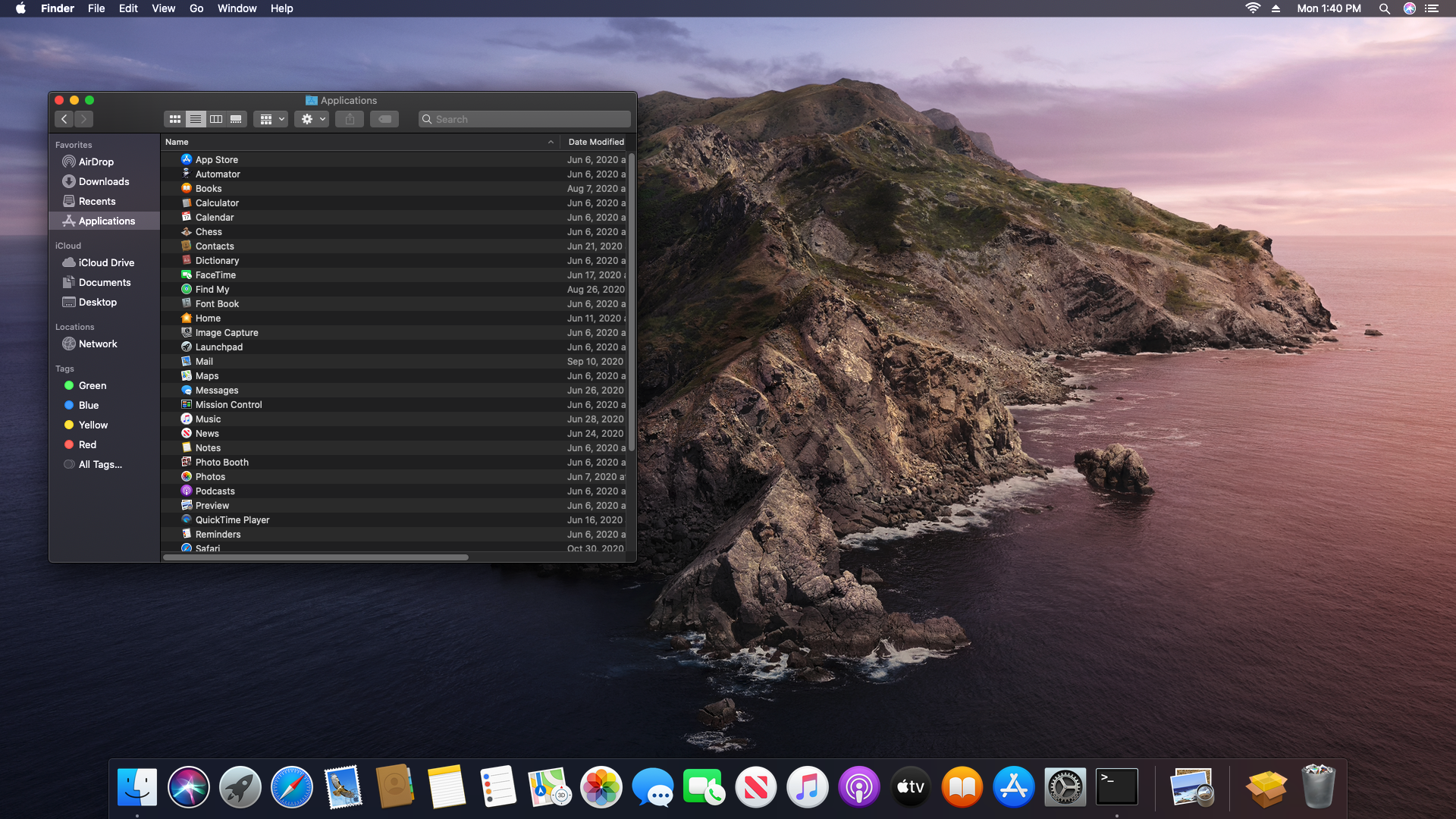 Dark Mode on the Mac desktop.