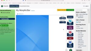 Screenshot of MorphicBar Customization tool. This tool helps you add and remove elements to the MorphicBar.