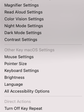 Screenshot of the Morphic Basic bar settings